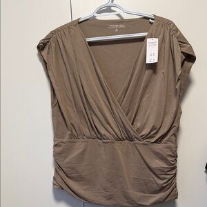 Abercrombie & Fitch Brown Wrap Blouse